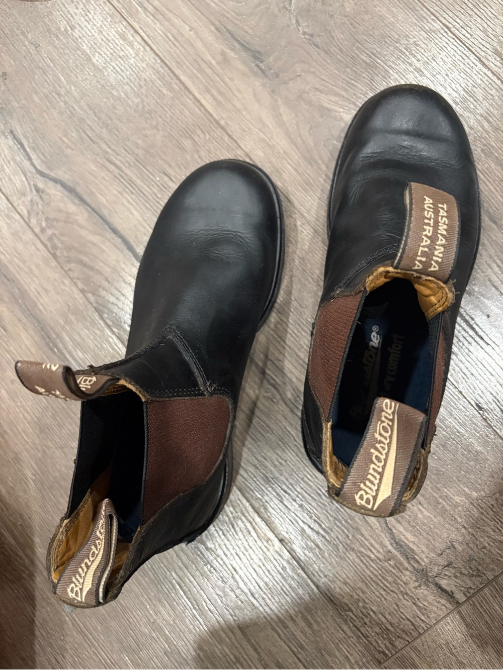 [AU4/USW7/USM5]Blundstone Women Black Leather Chelsea Ankle Boots
